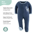 thumbnail image 5 of The Peanutshell Sleep n Play Blue Safari Footed Pajamas for Baby Boys Set, Newborn, 3-Pack, 5 of 5