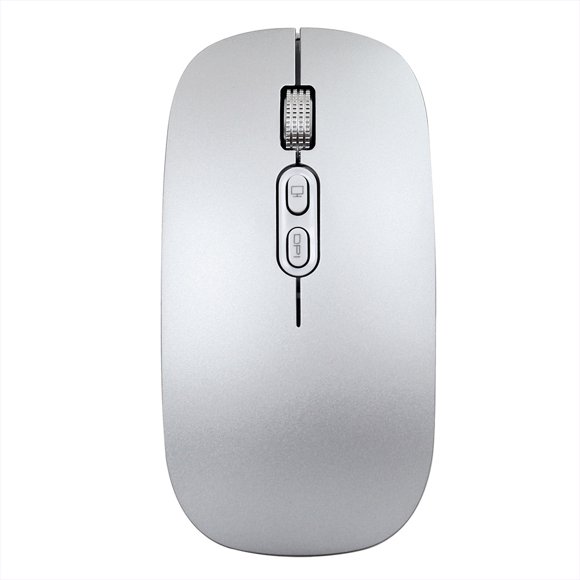 HXSJ Ultra-Slim 2.4G Wireless Rechargeable Mouse with Adjustable DPI, Built-in Lithium Battery, and Silent Operation in Multiple Colors (Silver)