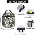 thumbnail image 6 of Reusable Lunch Bag Gray Leopard Print Insulated Lunch Box Container Portable Cooler Thermal Lunch Tote Bag for Women Men Adult Work Office Picnic Travel Beach, 6 of 6