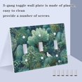 thumbnail image 3 of Yayeee Toggle Light Switch Wall Plate 3-Gang 6.37"x4.48" Decorative Outlet Cover, Green Forest Pattern, 3 of 7