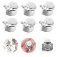 thumbnail image 1 of PTOOTP 20Pcs Shelf Clip Glass Retainer Clamp Zinc Alloy Silver Mirror Fixing Hardware Set, 1 of 6