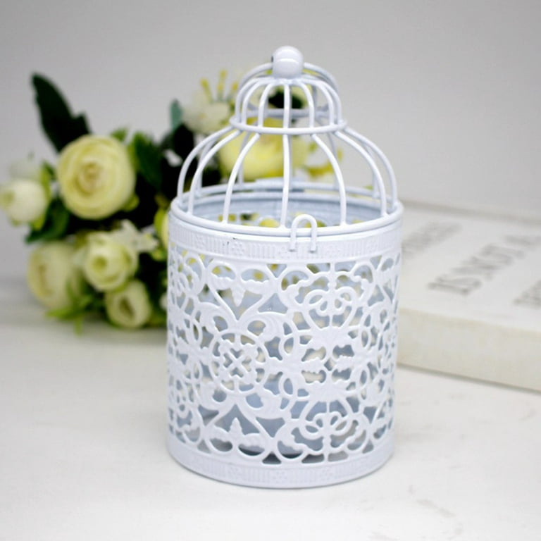 Feltree Home Decoration Ornaments Hanging Bird Cage Candles Holder Retro  Iron Candlestick Lantern Home Party Decor 