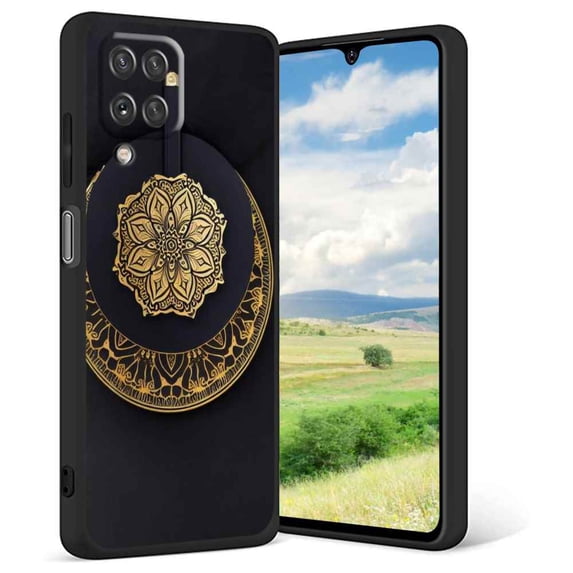 Floral-Mandala-Golden-Art-2 Phone Case, Degined for Samsung Galaxy A42 Case Men Women, Flexible Silicone Shockproof Case for Samsung Galaxy A42