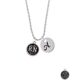 thumbnail image 2 of Delight Jewelry Silvertone Nurse Caduceus Seal - RN Silvertone Script Initial Disc - A - Charm Necklace, 20"+3", 2 of 4