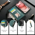 thumbnail image 2 of iPhone 16 Wallet Case, with Crossbody Shoulder Strap Hand Wrist Cards Holder Zipper Pocket RFID Blocking Shockproof Flip Cover Stand Snap Closure Phone Case for Apple iPhone 16, Green, 2 of 9