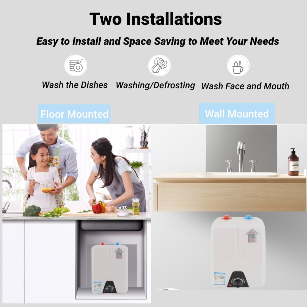 1500W  8L Electric Mini Water Heater Kitchen Shower Hot Water Heating System for Bathroom,2018