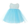 thumbnail image 4 of Little Girls Sleeveless Lace Tulle Princess Party Birthday Flower Girl Dress Aqua Size 2 (K414D), 4 of 4