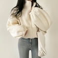 thumbnail image 6 of Winter Women Jacket Thick Fleece Stand Collar Zipper Closure Long Sleeves Warm Windproof Heat Retention Outdoor Coat, 6 of 7