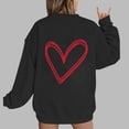 thumbnail image 2 of WREESH Oversized Sweatshirt for Women Crewneck Pullover Heart Graphic Loose Spring Tops Valentine Gifts Black, 2 of 5
