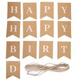 thumbnail image 1 of Banner de tarjeta de papel Kraft, tiras hechas a mano, forma de letra, cuerda para bricolaje, decoraciones para fiestas en tándem, 1 of 5