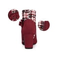 thumbnail image 2 of BLISSFUL STEP Women's Pointed Toe Plaid Block Heels Ankle Boots Burgundy 9, 2 of 7