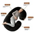 thumbnail image 5 of Pregnancy Pillows for Sleeping, U Shaped Full Body Pillow for Pregnancy Women with Removable Jersey Cotton Cover, 51 Inch Maternity Pillow, Black, 5 of 6