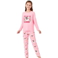 thumbnail image 3 of Beezizac Christmas Pajamas 2-Piece Girls Pink Llama Long Sleeve Set Cute Sisters Matching Jammies Size 12, 3 of 7