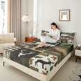 thumbnail image 4 of Castle Fairy Teens Boys Girls Jungle Deers Bed Sheets,Abstract Checkered King Sheets, 4 of 7