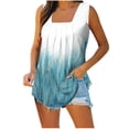 thumbnail image 1 of RKSTN Débardeurs pour Femmes Col Carré Sans Manches T-shirt Mode Confortable Imprimé Floral Blouse Plissée Décontractée Ample, 1 of 4