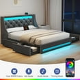 thumbnail image 3 of Greenstell Smart Charging Storage Bed Frame - 900lbs Capacity Noise-Free, Full, Dark Gray, 3 of 7