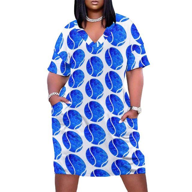 Vestido holgado con bolsillo y bola de tenis para mujer mono de verano vestidos de fiesta