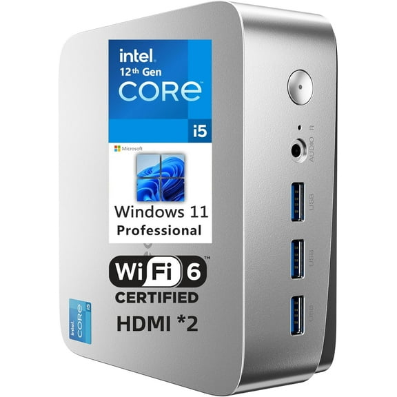 Leaderhub LP5C Mini PC Intel Core i5-12450HX 4.4GHz 8-Core, 16GB DDR4, 512GB SSD, Win11 Pro, WiFi 6, BT 5.2, Dual HDMI​