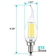 thumbnail image 2 of Luxrite 7W Candelabra LED Light Bulbs 100 Watt Equivalent 5000K Bright White 800 Lumens CA11 Dimmable Damp Rated E12 12-Pack, 2 of 7