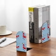 thumbnail image 5 of Naloa Red Funny Crab on Blue Stripe Wood Non-Skid Bookend for Shelves,Book Ends for Heavy Books, Book Stand for CDs,1 Pair, 5 of 7