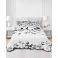 thumbnail image 2 of Twin XL Quilt Bedding Set, Black Leaves Reversible Summer Quilt 3 Pieces, Summer Botanical Lightweight Bedspreads Coverlets with 2 Pillow Shams for All Seasons, 2 of 5