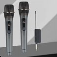 thumbnail image 2 of Micrófono inalámbrico de 2 canales UHF de frecuencia fija, micrófono de mano para espectáculos profesionales y reuniones., 2 of 8