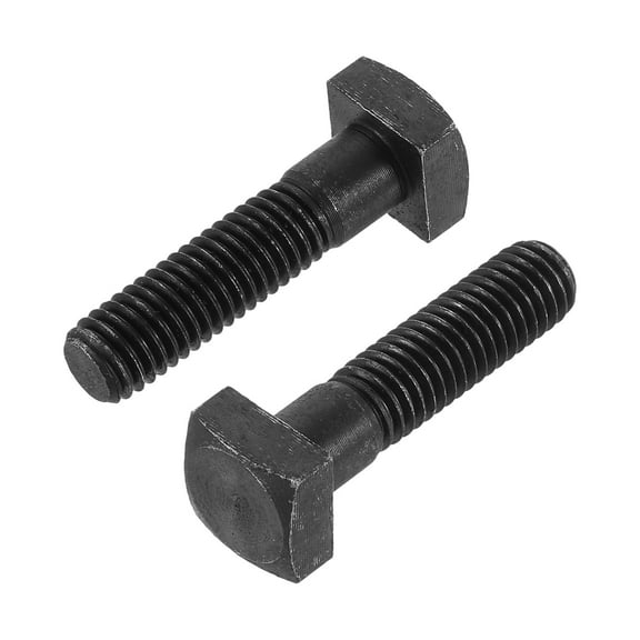 2Pcs Square Head Bolts, 1/2-13x2" Black Oxide Carbon Steel Square Machine Screws, T-Bolt for Machinery Railroad Electrical Connections