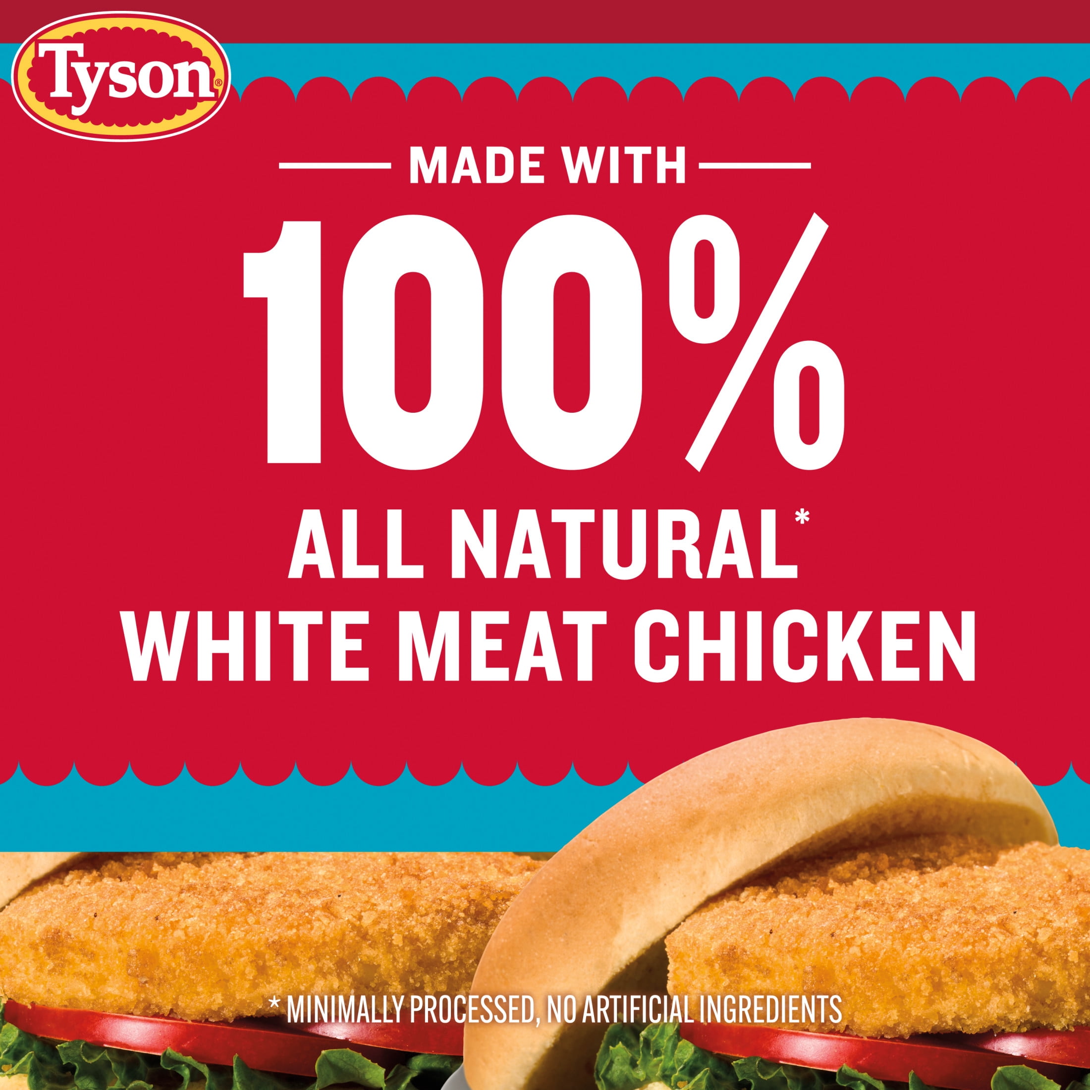 Tyson Breaded White Meat Chicken Patties, 54 oz (Frozen, Fully Cooked)
