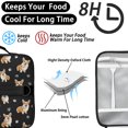 thumbnail image 4 of Corgi and Dog Paw Print Black Pattern Insulated Lunch Bag with Shoulder Strap and Bottle Holder,Bento School Lunch Bag Box,11x9.5x3.5 Inches, 4 of 5