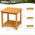 thumbnail image 6 of Ktaxon 18" Wood Square Side Table, Patio End Table, Suitable for Outdoor Porch Deck Pool, Teak, 6 of 11