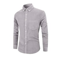 Xzbqbs Mens Corduroy Polo Shirts Long Sleeve Casual Button Down Business Shirt Lightweight Fashion Classic Fit Shirts Golf Shirts