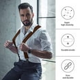 thumbnail image 3 of HL Men's Suspender Trousers Braces with Strong 2 inch Wide 4 Clips Heavy Duty for Men X Style Adjustable Suspenders, 3 of 7