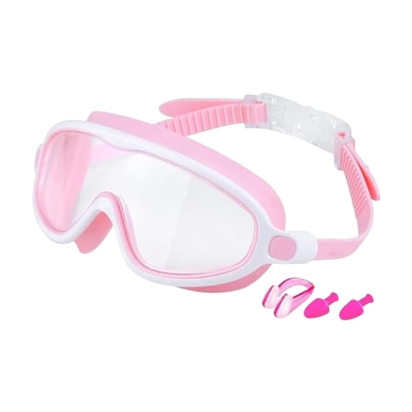 Gafas de natación para niños, ajustables, portátiles, elegantes, antivaho, para deportes acuáticos, al aire libre, en interiores, para niños y niñas Rosa y
