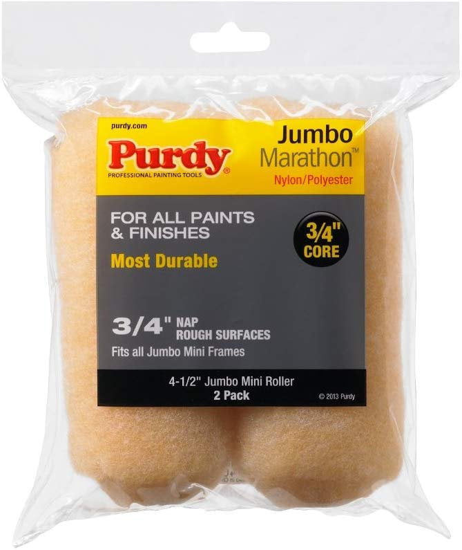 Purdy 144624064 Marathon Mini Roller Cover Pack, 4.5 x 3/4 inch, White