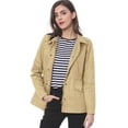 thumbnail image 2 of INSPIRE CHIC Women's Solid Drawstring Waist Flap Pocket Utility Jacket, 2 of 6
