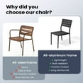 thumbnail image 4 of Pellebant Set of 2 Outdoor Aluminum Dining Chairs Patio Armless Chairs in Black, 4 of 6