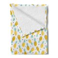 thumbnail image 2 of Exotic Soft Flannel Fleece Blanket, Hand Drawn Pineapples and Hearts Doodle Fresh Summer Food Illustration, Cozy Plush for Indoor and Outdoor Use, 50" x 70", Yellow Sea Green Black, by Ambesonne, 2 of 5