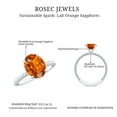 thumbnail image 5 of Rosec Jewels Oval Shape Lab Grown Orange Sapphire Solitaire Ring with Surprise Diamond (8X10 mm), 925 Sterling Silver, US 8.00, 5 of 9