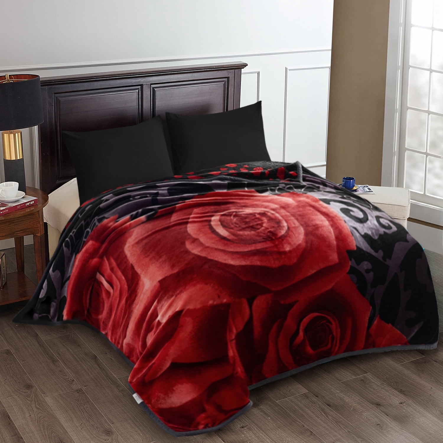 JML King Size Soft Warm Fleece Bed Blanket Reversible Thick Mink Blanket 83 x 91 inches,5.7lbs