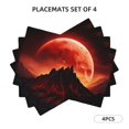 thumbnail image 3 of Placemats Set of 4 / 6, Volcanic Red Moon Placemats for Dining Table Indoor/Outdoors Heat Resistant Washable Placemats 18" x 12", 3 of 8