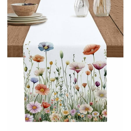 

Table Runner Dresser Scarf 16 x 72 Inch Floral Orange Pink Flower Poppy Spring Plant Nature Rustic Table Runners Non-Slip Heat Kitchen Dining Table Decor for Indoor Outdoor Home Party Decoration