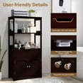 thumbnail image 3 of Bathroom Floor Cabinet, Freestanding Storage Cabinet with Open Shelves Drawer Door Cupboard, Kitchen Appliance Cabinet, 48" Bathroom Furniture for Living Room Kitchen Bathroom (Brown), 3 of 14