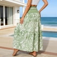 thumbnail image 4 of DHFJKG Bohemian Long Skirts For Women High Waisted Flowy A-Line Maxi Skirts Summer Beach Vacation Clothes Trendy Skirt, 4 of 7