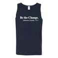 thumbnail image 2 of Inspirational Quote Be the Change by Mahatma Gandhi 1913 Mens Graphic Tank Top, Navy, Medium, 2 of 3