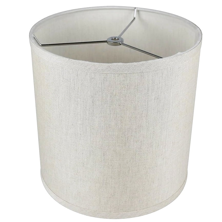 Classic Drum Smooth Linen Lamp Shade, 8" to 16" Bottom Size Oatmeal 10"