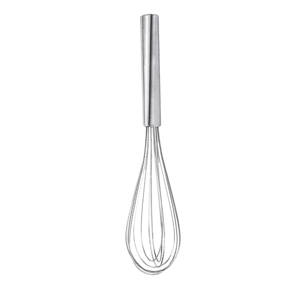EXHUMKY Kitchen Hand Eggbeater Metal Egg Whisk Curved Handle 1Pcs