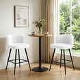 thumbnail image 6 of Set of 2 Upholstered Counter Height Barstools with Full Back and Metal Legs, Modern Chairs for Kitchen Island, 6 of 11