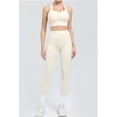 thumbnail image 2 of SKQIT Women's 2 Piece Workout Set Ruched Longline Sports Bra & High Waisted Leggings Removable Pads Yoga Pilates Outfit, 2 of 7