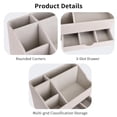 thumbnail image 6 of Desk Organizer with Drawer, Multifunction Pencil Holder for Desk, Desk Organizer and Accessories 5 Comparetments for Home Office Supplies (Beige), 6 of 7