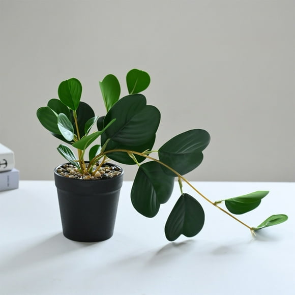 TIMIFIS Artificial Leaf, Simulation Peperomia Obtusifolia Home Living Room Decoration Hanging Potted Fresh Small Green Plants Fake Plants Home Decor